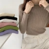 A new women's semi-high-neck long-sleeved knitted sweater with black ear trim for the 2022 autumn and winter season, which can be worn as an inner layer Specification image